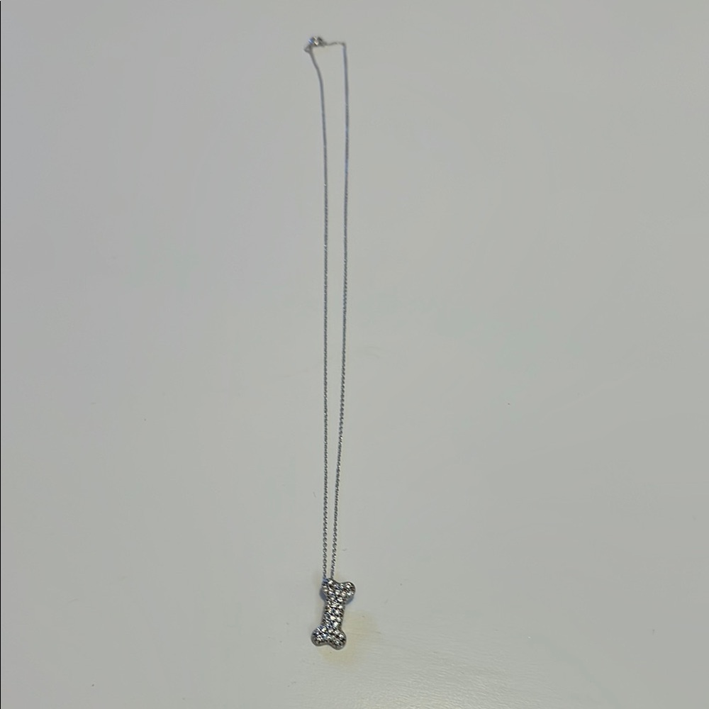 Elegant Silver Bone Pendant Necklace